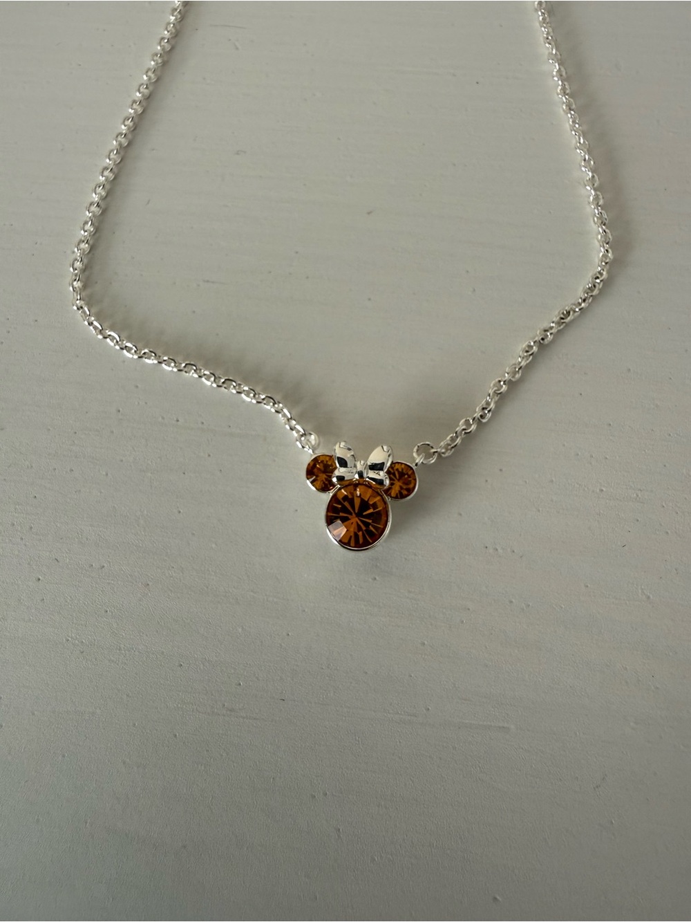 Crystal Minnie-Style Pendant Necklace - November Birthstone